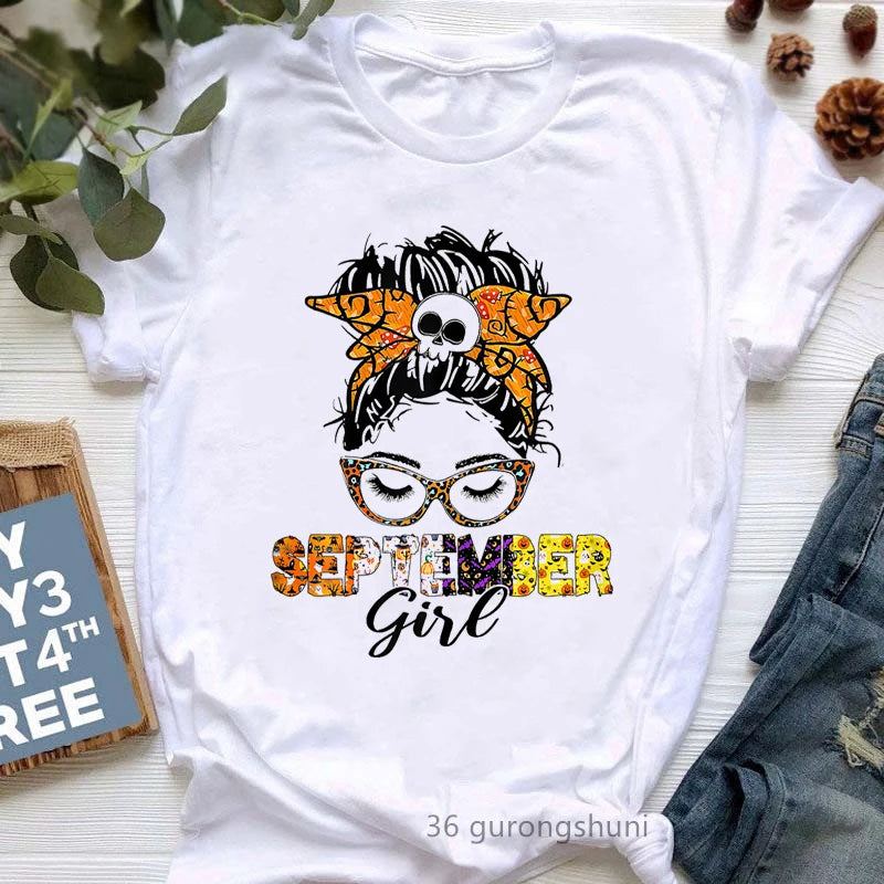 This Queen Was Born In October Graphic Print T Shirt Girls Leopard Shoe Happy Birthday Tshirt Women Harajuku Shirt Streetwear