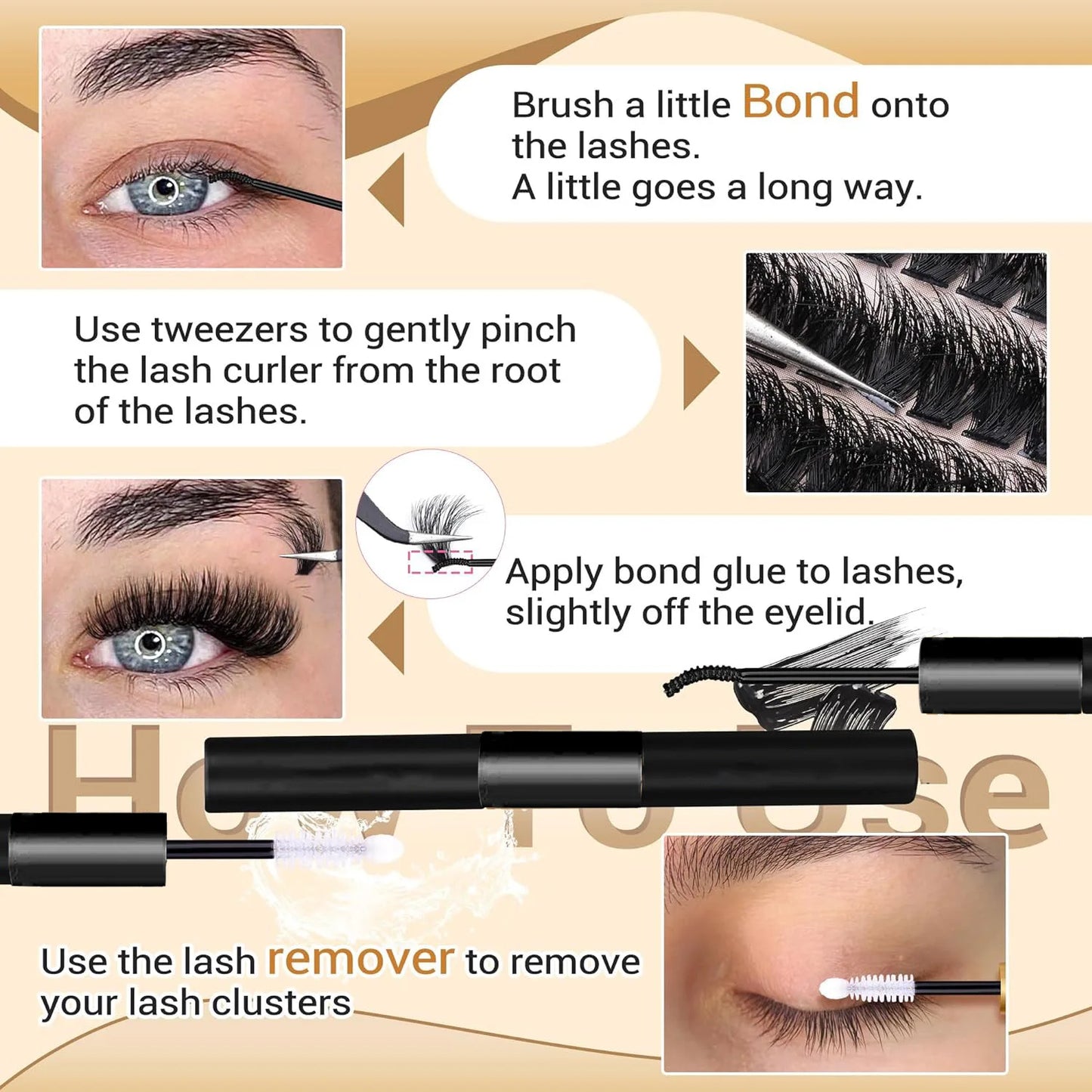200pcs Individual Lashes 10-18mm 200D Fluffy Thick Lashes Natural Look Mixed DIY Eyelash Extension Volume Lash Clusters Makeup