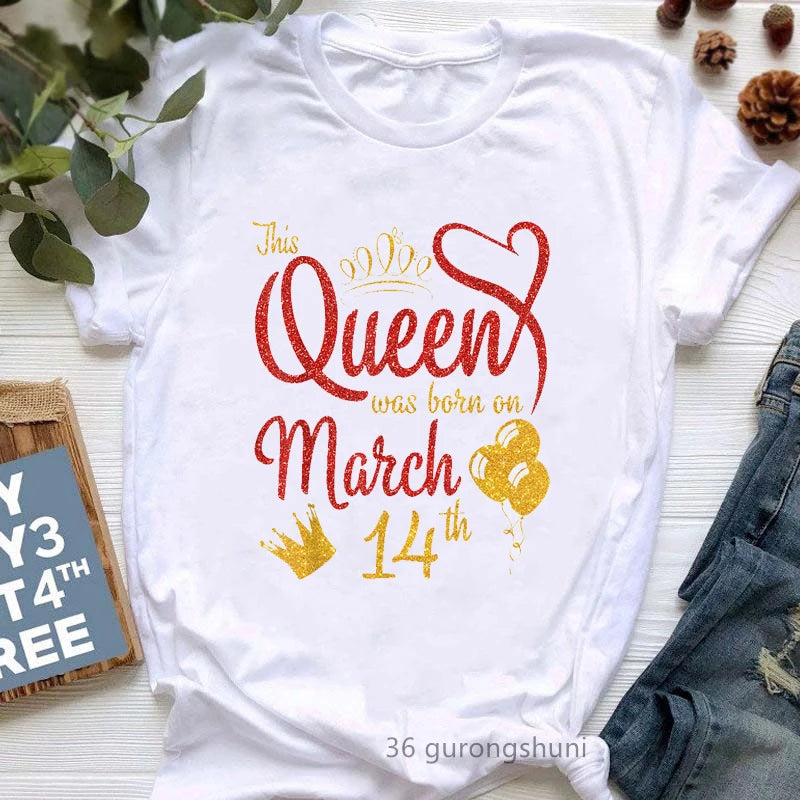 This Queen Was Born In October Graphic Print T Shirt Girls Leopard Shoe Happy Birthday Tshirt Women Harajuku Shirt Streetwear