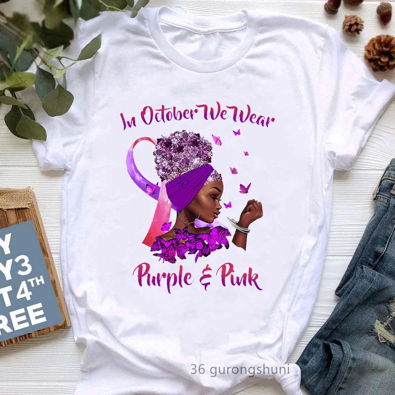 This Queen Was Born In October Graphic Print T Shirt Girls Leopard Shoe Happy Birthday Tshirt Women Harajuku Shirt Streetwear